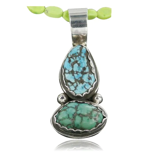 Handmade Certified Authentic Navajo .925 Sterling Silver and Turquoise Native American Necklace 390689839499 Handmade Certified Authentic Navajo .925 Sterling Silver and Turquoise Native American Necklace 390689839499