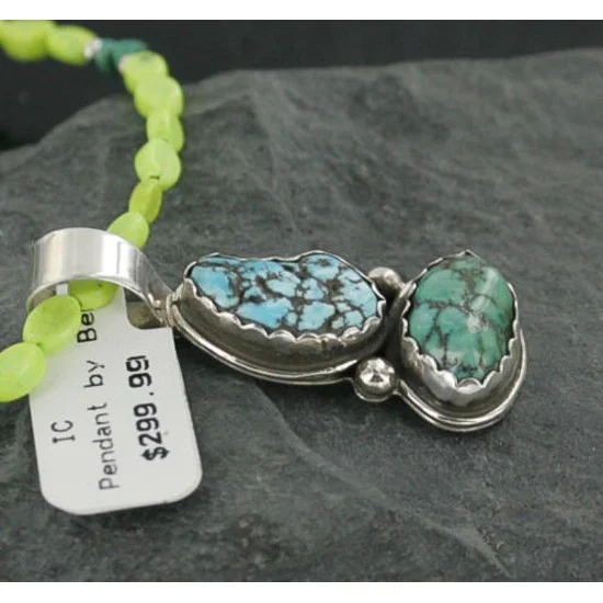 Handmade Certified Authentic Navajo .925 Sterling Silver and Turquoise Native American Necklace 390689839499 Handmade Certified Authentic Navajo .925 Sterling Silver and Turquoise Native American Necklace 390689839499