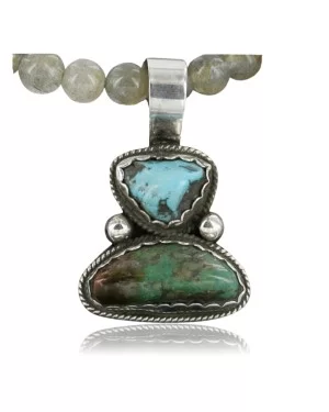 Handmade Certified Authentic Navajo .925 Sterling Silver and Turquoise Native American Necklace 390719776901