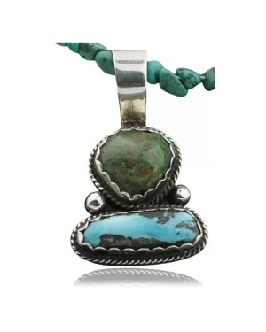 Handmade Certified Authentic Navajo .925 Sterling Silver and Turquoise Native American Necklace 390735954626