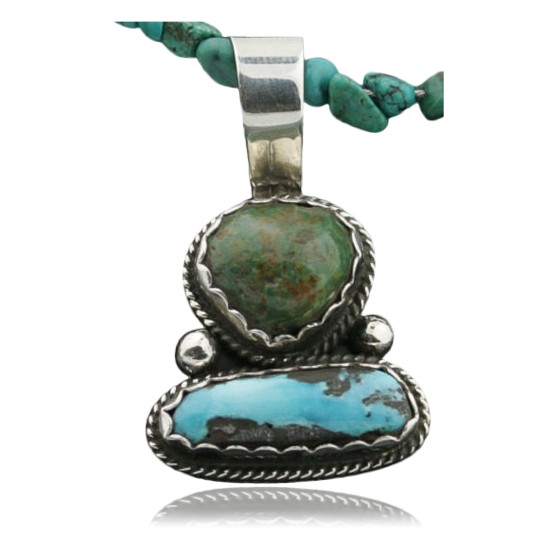 Handmade Certified Authentic Navajo .925 Sterling Silver and Turquoise Native American Necklace 390735954626