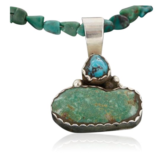 Handmade Certified Authentic Navajo .925 Sterling Silver and Turquoise Native American Necklace 390738121749