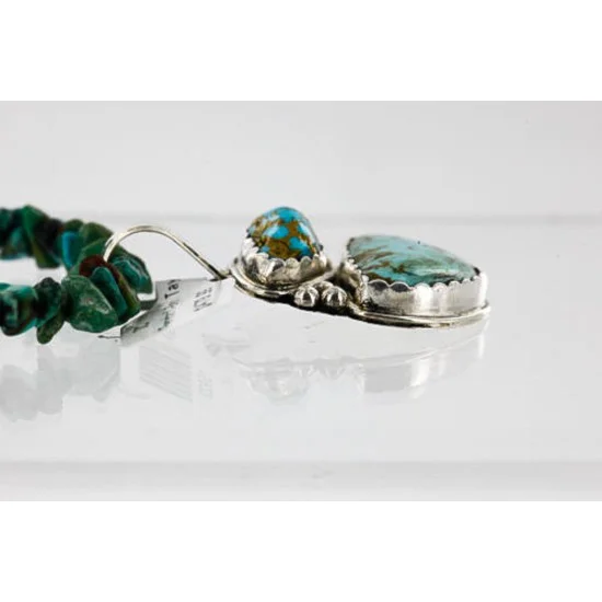 Handmade Certified Authentic Navajo .925 Sterling Silver and Turquoise Native American Necklace 390836707320
