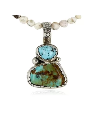 Handmade Certified Authentic Navajo .925 Sterling Silver and Turquoise Native American Necklace 390858384853