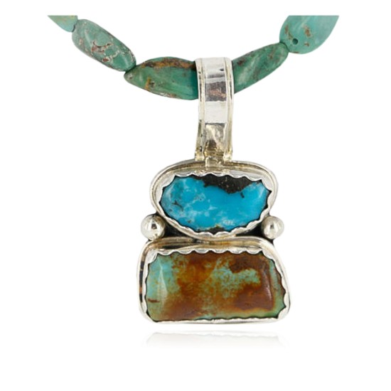 Handmade Certified Authentic Navajo .925 Sterling Silver and Turquoise Native American Necklace 390858793222