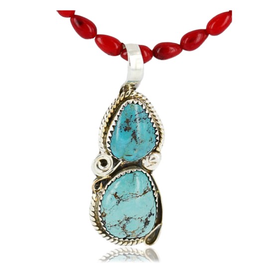 Handmade Certified Authentic Navajo .925 Sterling Silver and Turquoise Native American Necklace & Pendant 371026813804 Handmade Certified Authentic Navajo .925 Sterling Silver and Turquoise Native American Necklace & Pendant 371026813804