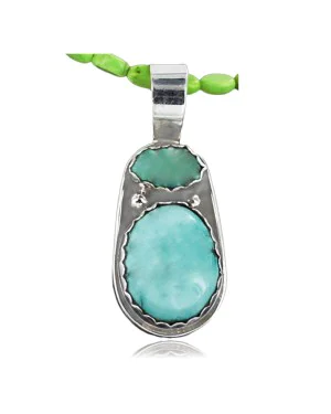 Handmade Certified Authentic Navajo .925 Sterling Silver andONE Mountain Turquoise Native American Necklace 370929254919