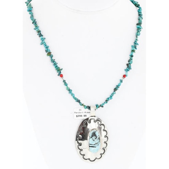 HANDMADE Certified Authentic Navajo .925 Sterling Silver Beauty Turquoise Native American Necklace 390889966225 HANDMADE Certified Authentic Navajo .925 Sterling Silver Beauty Turquoise Native American Necklace 390889966225