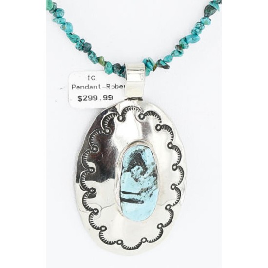 HANDMADE Certified Authentic Navajo .925 Sterling Silver Beauty Turquoise Native American Necklace 390889966225 HANDMADE Certified Authentic Navajo .925 Sterling Silver Beauty Turquoise Native American Necklace 390889966225