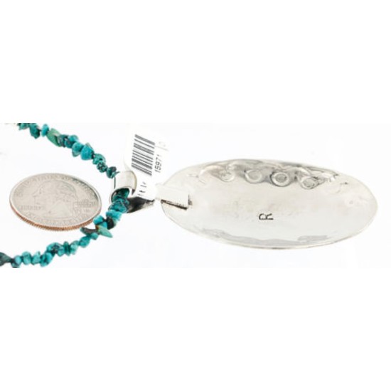 HANDMADE Certified Authentic Navajo .925 Sterling Silver Beauty Turquoise Native American Necklace 390889966225 HANDMADE Certified Authentic Navajo .925 Sterling Silver Beauty Turquoise Native American Necklace 390889966225