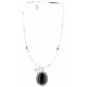 Handmade Certified Authentic Navajo .925 Sterling Silver BLACK ONYX and Turquoise Native American Necklace 371007066015