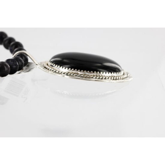 Handmade Certified Authentic Navajo .925 Sterling Silver BLACK ONYX and Turquoise Native American Necklace 371014426959 Handmade Certified Authentic Navajo .925 Sterling Silver BLACK ONYX and Turquoise Native American Necklace 371014426959