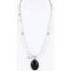 Handmade Certified Authentic Navajo .925 Sterling Silver BLACK ONYX and WHITE Turquoise Native American Necklace 371020814624