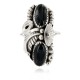 Handmade Certified Authentic Navajo .925 Sterling Silver Black Onyx Native American Ring  26206-2