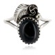 Handmade Certified Authentic Navajo .925 Sterling Silver Black Onyx Native American Ring Size 5 3/4 26203-43