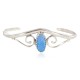 Handmade Certified Authentic Navajo .925 Sterling Silver Blue Opal Native American Baby Bracelet 13186-2 All Products NB160602223116 13186-2 (by LomaSiiva)