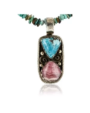 Handmade Certified Authentic Navajo .925 Sterling Silver Charoite Turquoise Native American Necklace 371046896637