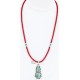 Handmade Certified Authentic Navajo .925 Sterling Silver Coral and Turquoise Native American Necklace & Pendant 390795579828