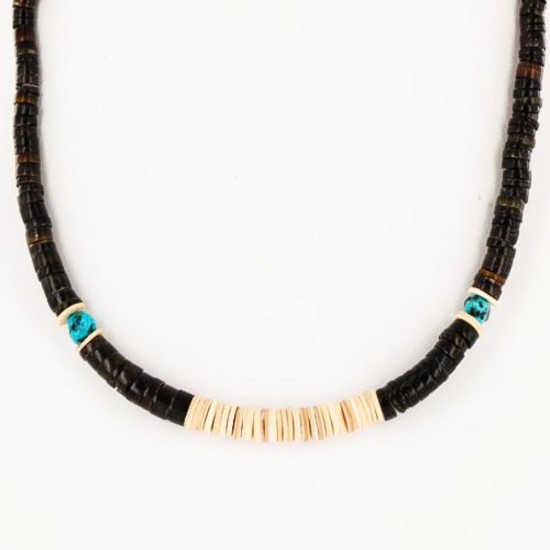 Handmade Certified Authentic Navajo .925 Sterling Silver Graduated Heishi, Turquoise and Spiny Oyster Native American Necklace 390739575384 Handmade Certified Authentic Navajo .925 Sterling Silver Graduated Heishi, Turquoise and Spiny Oyster Native American Necklace 390739575384