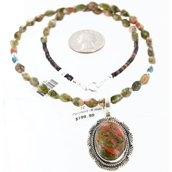 Handmade Certified Authentic Navajo .925 Sterling Silver JASPER and Turquoise Native American Necklace 371007399663 Handmade Certified Authentic Navajo .925 Sterling Silver JASPER and Turquoise Native American Necklace 371007399663