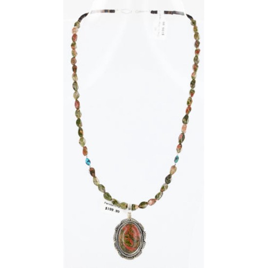 Handmade Certified Authentic Navajo .925 Sterling Silver JASPER and Turquoise Native American Necklace 371007399663 Handmade Certified Authentic Navajo .925 Sterling Silver JASPER and Turquoise Native American Necklace 371007399663