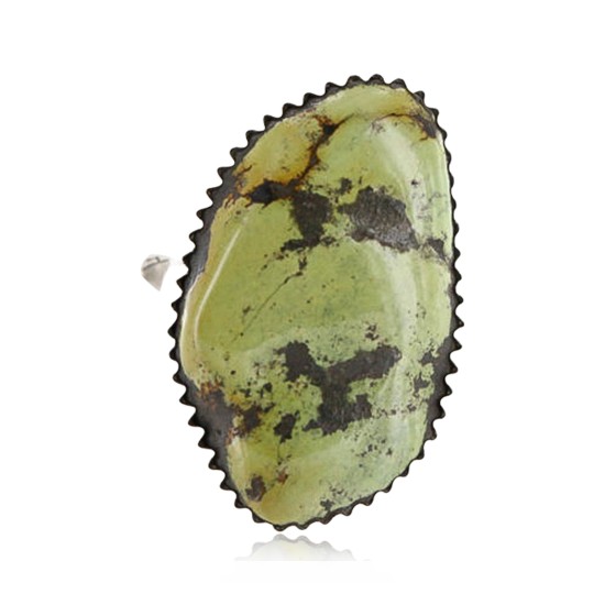 Handmade Certified Authentic Navajo .925 Sterling Silver LIME GREEN Turquoise Native American Ring  371013176461