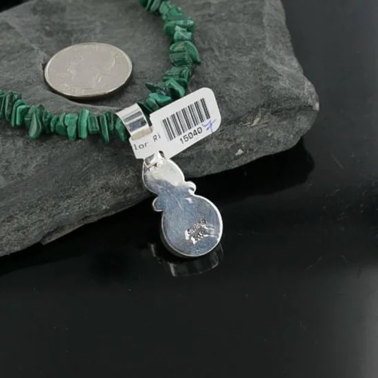 Handmade Certified Authentic Navajo .925 Sterling Silver LONE MOUNTAIN and Turquoise Native American Necklace 370908759240
