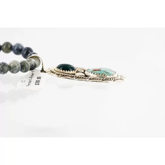 Handmade Certified Authentic Navajo .925 Sterling Silver Malachite and Turquoise Native American Necklace 390805410448 Handmade Certified Authentic Navajo .925 Sterling Silver Malachite and Turquoise Native American Necklace 390805410448