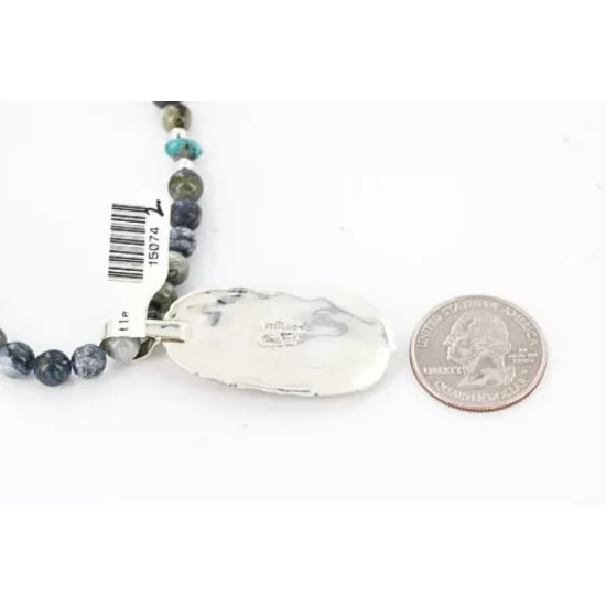 Handmade Certified Authentic Navajo .925 Sterling Silver Malachite and Turquoise Native American Necklace 390805410448 Handmade Certified Authentic Navajo .925 Sterling Silver Malachite and Turquoise Native American Necklace 390805410448