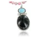 Handmade Certified Authentic Navajo .925 Sterling Silver Natural Black Onyx and Turquoise Native American Necklace 370911139597 Handmade Certified Authentic Navajo .925 Sterling Silver Natural Black Onyx and Turquoise Native American Necklace 370911139597