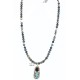 Handmade Certified Authentic Navajo .925 Sterling Silver Natural Black Onyx and Turquoise Native American Necklace 390803778610