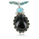 Handmade Certified Authentic Navajo .925 Sterling Silver Natural Black Onyx and Turquoise Native American Necklace & Pendant 370918480661 Handmade Certified Authentic Navajo .925 Sterling Silver Natural Black Onyx and Turquoise Native American Necklace & Pendant 370918480661