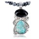 Handmade Certified Authentic Navajo .925 Sterling Silver Natural Black Onyx and Turquoise Native American Necklace & Pendant 370929282361