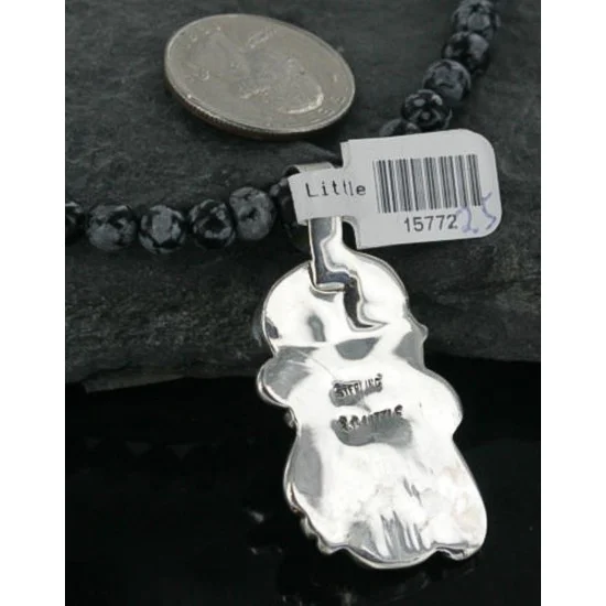 Handmade Certified Authentic Navajo .925 Sterling Silver Natural Black Onyx and Turquoise Native American Necklace & Pendant 370929282361 Handmade Certified Authentic Navajo .925 Sterling Silver Natural Black Onyx and Turquoise Native American Necklace & Pendant 370929282361