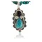 Handmade Certified Authentic Navajo .925 Sterling Silver Natural Black Onyx and Turquoise Native American Necklace & Pendant 390802189741