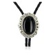 Handmade Certified Authentic Navajo .925 Sterling Silver Natural Black Onyx Native American Bolo Tie  24407-4