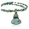 Handmade Certified Authentic Navajo .925 Sterling Silver Natural BLUE MOON Turquoise Native American Necklace 390759790404