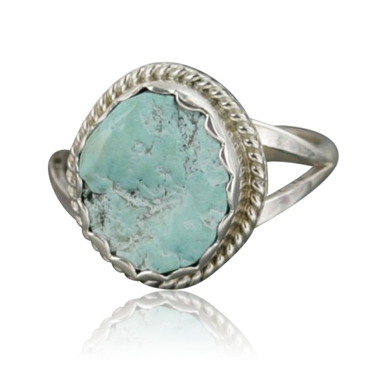 Handmade Certified Authentic Navajo .925 Sterling Silver Natural BLUE Mountain Turquoise Native American Ring  370953167492