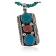 Handmade Certified Authentic Navajo .925 Sterling Silver Natural Coral and Turquoise Native American Necklace 370885857863