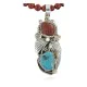 Handmade Certified Authentic Navajo .925 Sterling Silver Natural Coral and Turquoise Native American Necklace 370922695966 Handmade Certified Authentic Navajo .925 Sterling Silver Natural Coral and Turquoise Native American Necklace 370922695966