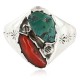 Handmade Certified Authentic Navajo .925 Sterling Silver Natural CORAL Turquoise Native American Ring  371015178466