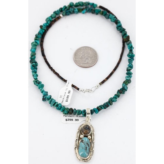 Handmade Certified Authentic Navajo .925 Sterling Silver Natural Jasper and Turquoise Native American Necklace 390805535939 All Products 390805535939 390805535939 (by LomaSiiva)