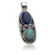 Handmade Certified Authentic Navajo .925 Sterling Silver Natural LAPIS and Turquoise Native American Necklace 370873793782