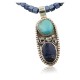 Handmade Certified Authentic Navajo .925 Sterling Silver Natural LAPIS and Turquoise Native American Necklace 370878979648