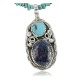 Handmade Certified Authentic Navajo .925 Sterling Silver Natural Lapis and Turquoise Native American Necklace 370904624065 Handmade Certified Authentic Navajo .925 Sterling Silver Natural Lapis and Turquoise Native American Necklace 370904624065