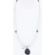 Handmade Certified Authentic Navajo .925 Sterling Silver Natural Lapis and Turquoise Native American Necklace 371020887247