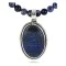 Handmade Certified Authentic Navajo .925 Sterling Silver Natural LAPIS and Turquoise Native American Necklace 371021002012