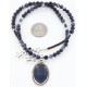 Handmade Certified Authentic Navajo .925 Sterling Silver Natural LAPIS and Turquoise Native American Necklace 371021002012