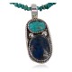 Handmade Certified Authentic Navajo .925 Sterling Silver Natural LAPIS and Turquoise Native American Necklace 390650208288