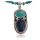 Handmade Certified Authentic Navajo .925 Sterling Silver Natural LAPIS and Turquoise Native American Necklace 390652383922